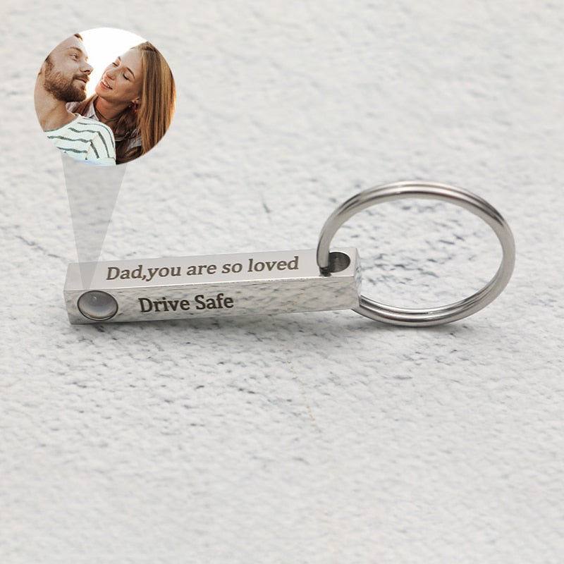 Personalized Photo and Engraving Bar Keychain