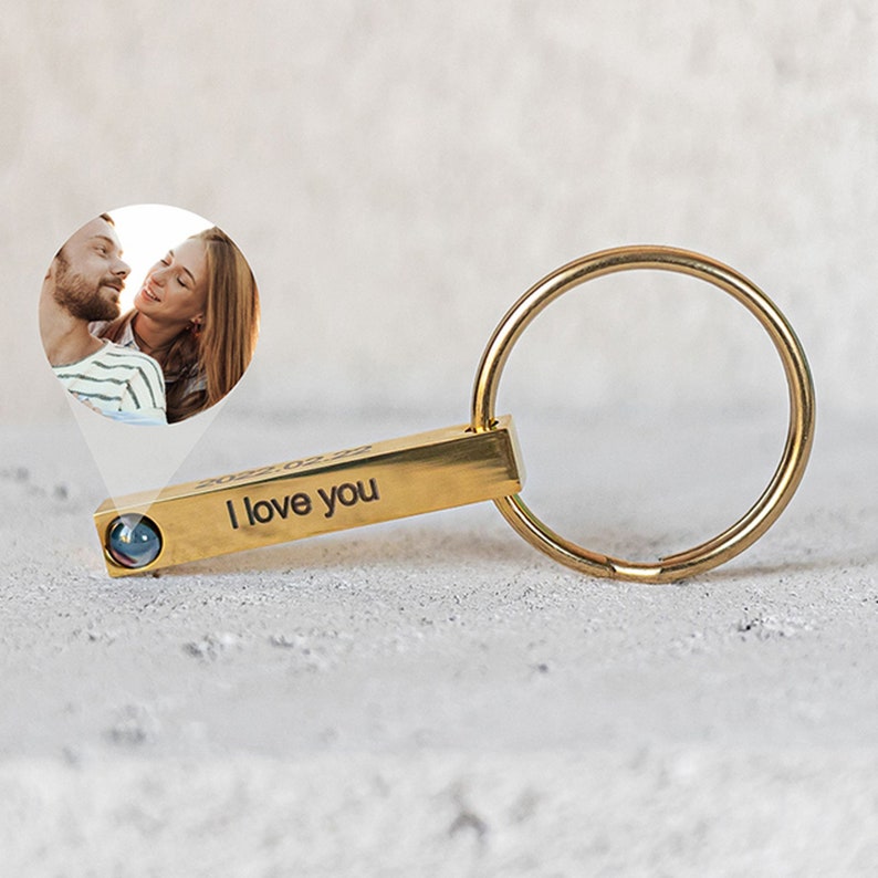 Personalized Photo and Engraving Bar Keychain