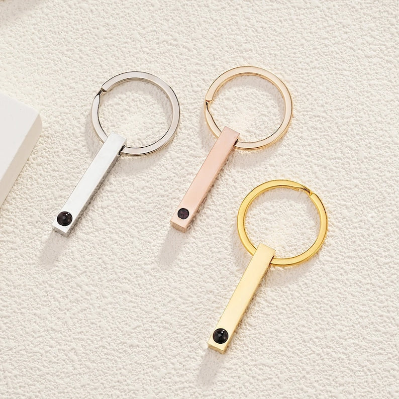 Personalized Photo and Engraving Bar Keychain