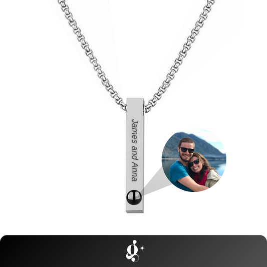 Collar con barra personalizada con foto y grabado