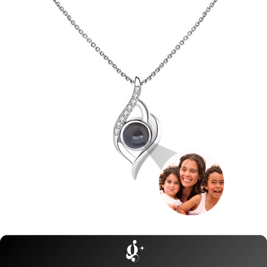 Personalisierte Foto-Halskette Drop Love
