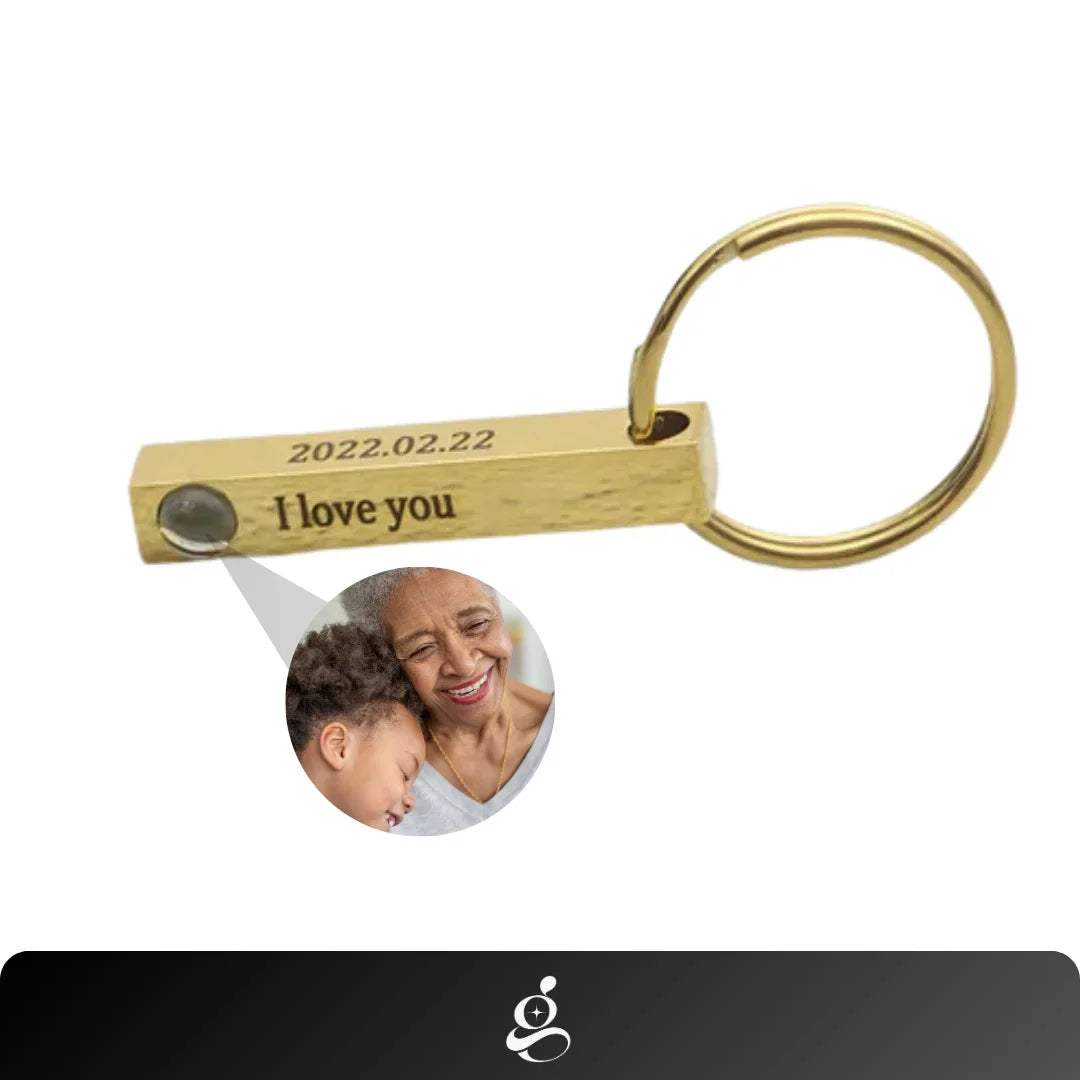 Personalized Photo and Engraving Bar Keychain