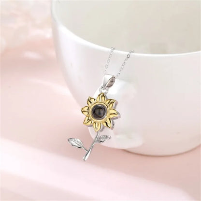Personalisierte Foto-Halskette Sonnenblume