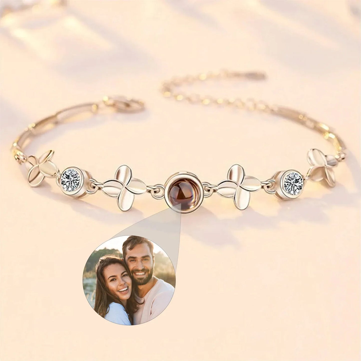 Personalisiertes Fotoarmband Gänseblümchen