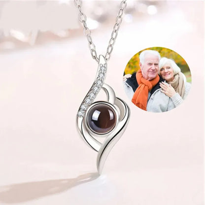 Personalisierte Foto-Halskette Drop Love