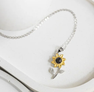 Personalisierte Foto-Halskette Sonnenblume